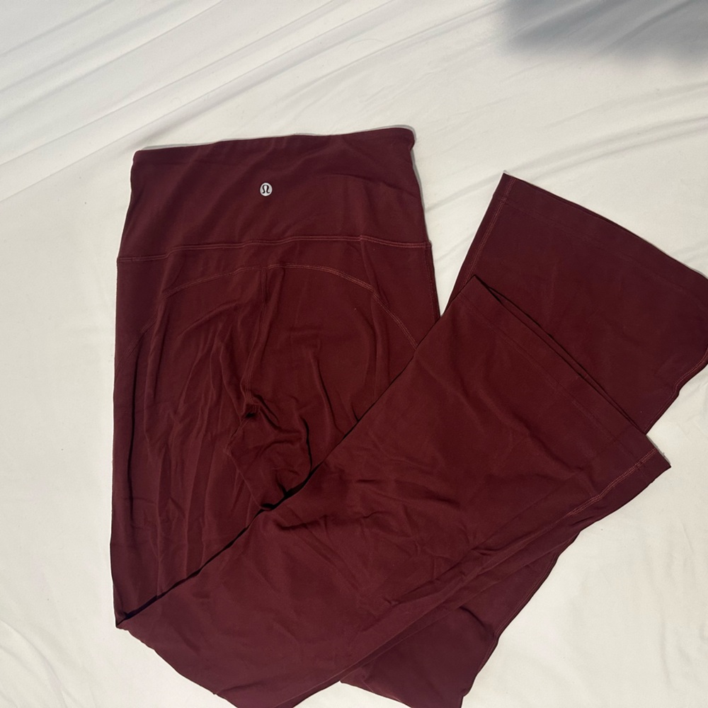 Gorgeous deep red lululemon flared groove pant!